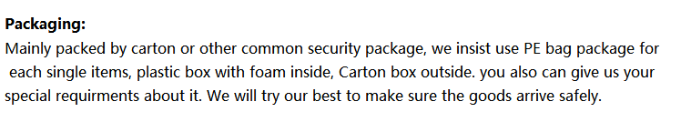 packaging